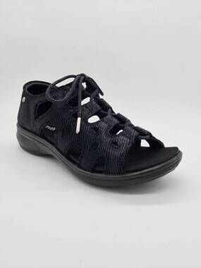 NEW REVERE women's napier shoe in black lizard